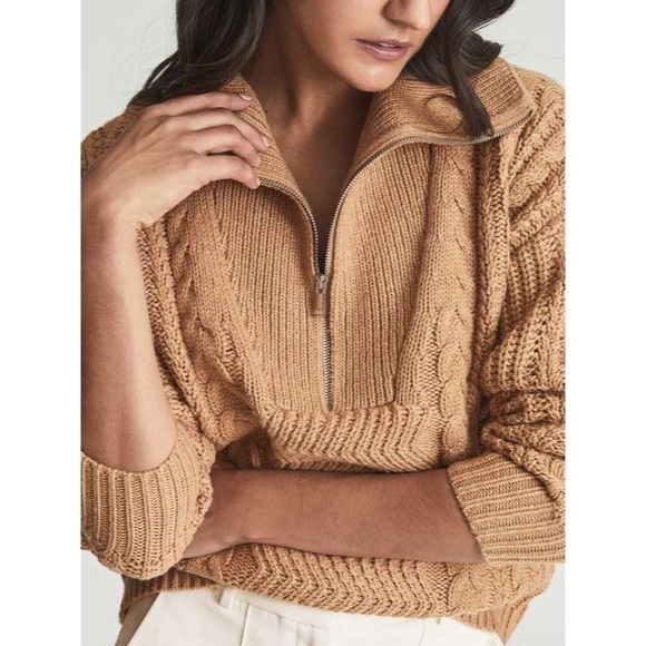 CABLE KNIT ZIP NECK JUMPER - Picture 2 of 10